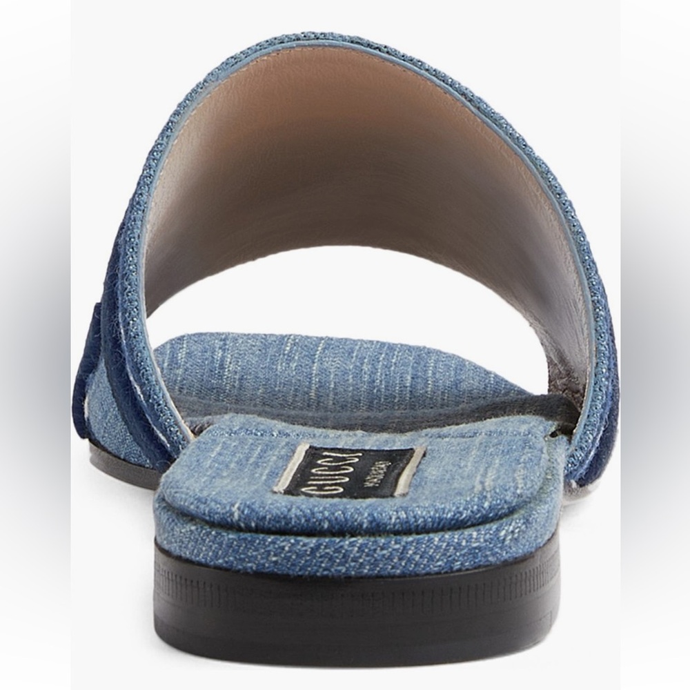 Authentic Gucci Jane Slide Sandal Denim Light Blue New 7 US 37 EU - Picture 4 of 11